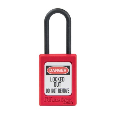 Ổ khóa an toàn nhựa nhiệt dẻo còng nylon Master Lock S32RED