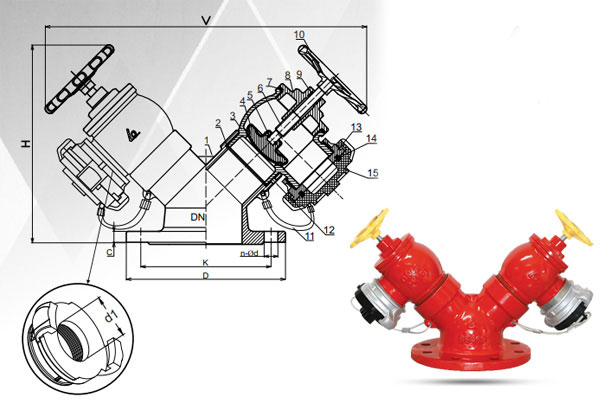 Van chữa cháy chữ Y ngoài trời ShinYi TFHA 1