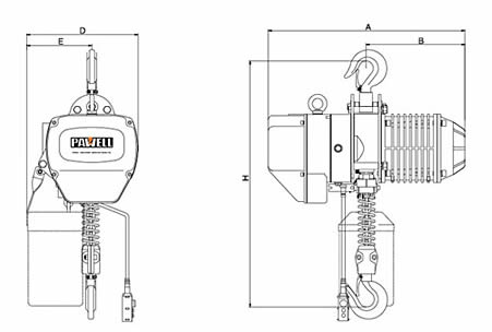 Cấu tạo của Palăng xích điện PAWELL PE 1