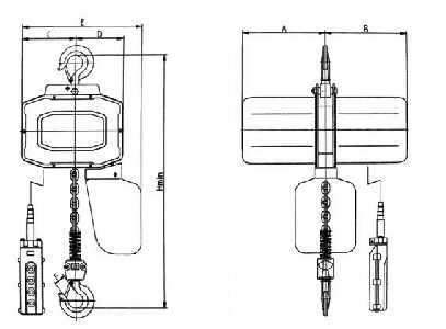 Palăng xích điện một pha PAWELL SP PE