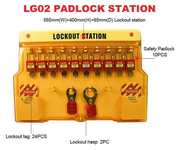 Bộ trạm khóa gồm 10 ổ khóa an toàn LOCKEY LG02 1