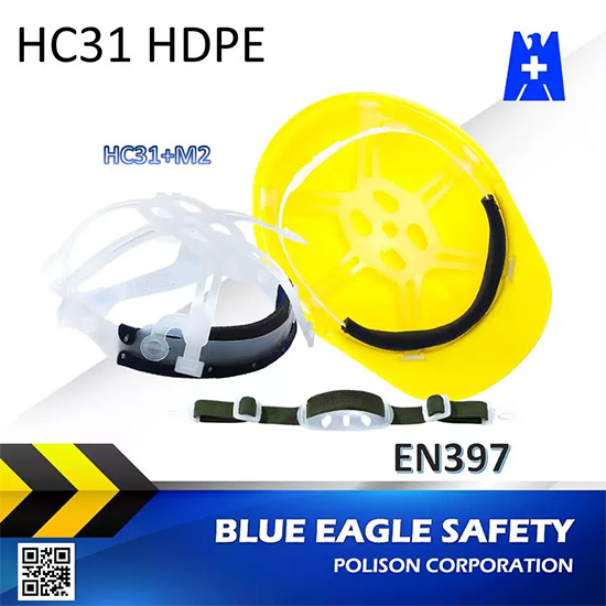 Mũ bảo hộ lao động nhựa ABS nút cài Blue Eagle HC32