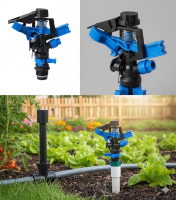 Béc tưới cánh đập nhỏ 1 hoặc 2 tia chỉnh góc xoay 360 độ ren ngoài 27mm BB-127