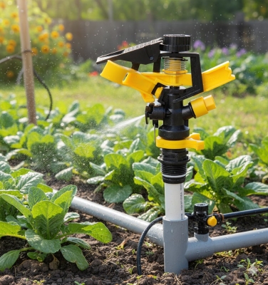 Béc tưới cánh đập nhỏ 1 hoặc 2 tia chỉnh góc xoay 360 độ ren ngoài 27mm BB-127A