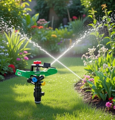 Béc tưới cánh đập nhỏ 2 tia chỉnh góc xoay 360 độ ren ngoài 21mm BB-914-2