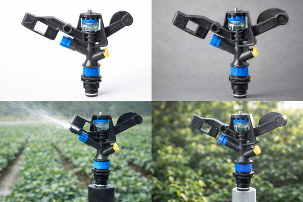 Béc tưới phun mưa 2 tia cánh đập 360 độ ren ngoài 21-27 BB-998