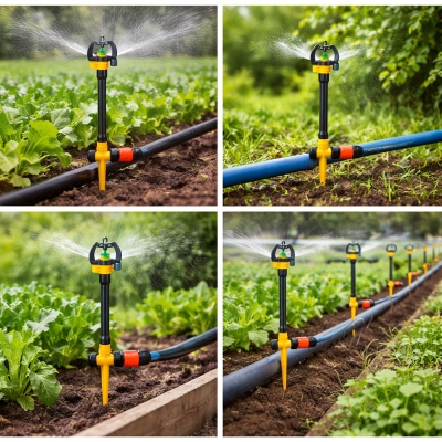 Béc tưới phun sương bù áp có cục xoay chỉnh góc ren ngoài 17mm BA-92