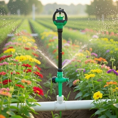 Béc tưới phun sương bù áp chỉnh góc xoay 360 độ ren ngoài 17&21mm BA-15