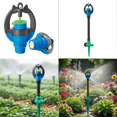 Béc tưới phun sương bù áp chỉnh góc xoay 360 độ ren ngoài 17&21mm BA-20