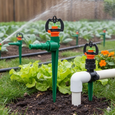 Béc tưới phun sương bù áp chỉnh góc xoay 360 độ ren ngoài 17&21mm BA-92R