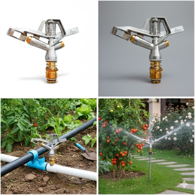 Béc tưới phun mưa 2 tia cánh đập 360 độ ren ngoài 21-27 BB-998