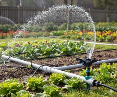 Béc tưới phun mưa 2 tia cánh đập 360 độ ren ngoài 21-27 BB-998