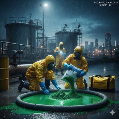 Bộ ứng phó nhanh dầu và hóa chất tràn vãi 30L PetroChemical Spill Kit PC117