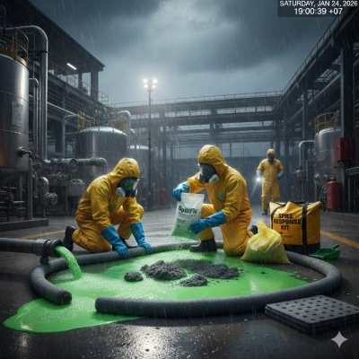 Bộ ứng phó nhanh dầu và hóa chất tràn vãi 30L PetroChemical Spill Kit PS117