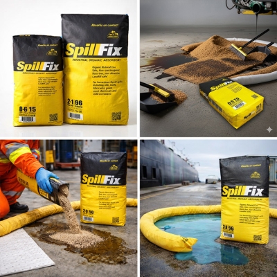 Bột thấm dầu và thấm hóa chất trền nền sàn 50L Spillfix SPL-50L