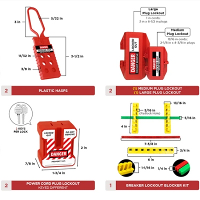 Bộ khóa LOTO bảo trì điện gồm 104 chi tiết PROLOC LK-TSK5A