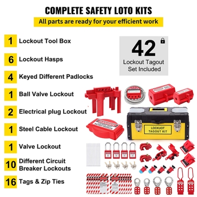 Bộ khóa LOTO an toàn điện & van 42 món PROLOCKEY LKT07A