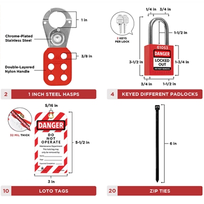 🔒 Bộ khóa LOTO an toàn điện & van PROLOCKEY LG5125EVP38SKA