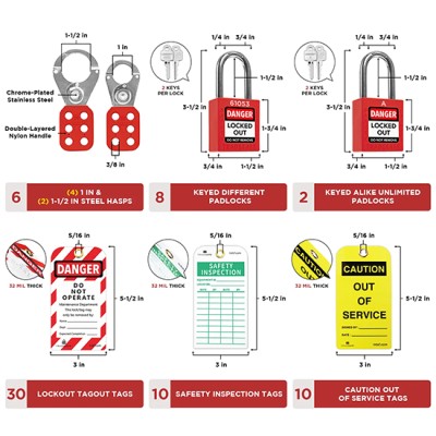 Bộ khóa LOTO an toàn điện & van 95 chi tiết PROLOCKEY LK-TSK5C