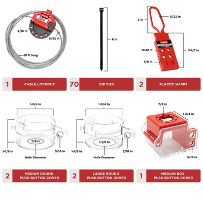Bộ khóa LOTO an toàn điện & van 95 chi tiết PROLOCKEY LK-TSK5C
