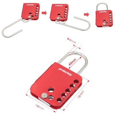 Khóa nhóm dạng bướm bằng thép 7 người PROLOCKEY BAH03