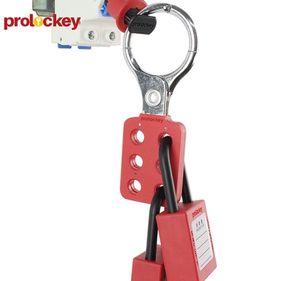 Khóa LOTO nhóm 6 người 38mm PROLOCKEY AH12 với còng nhôm chống tia lửa điện