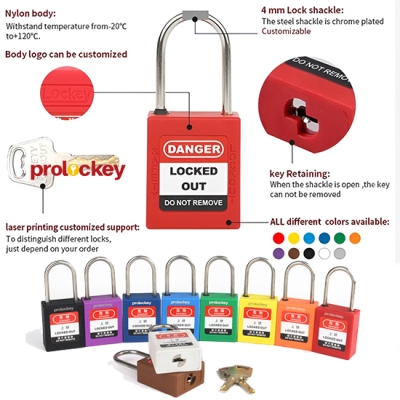 Ổ khóa an toàn còng bằng inox 4mm PROLOCKEY KD-P38SSD4
