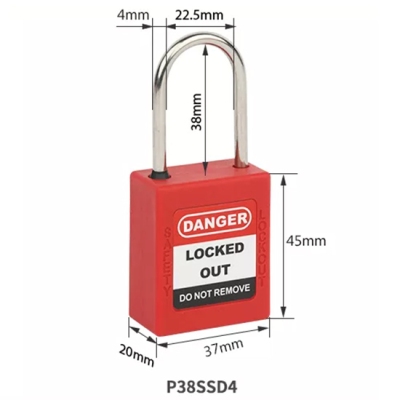 Ổ khóa an toàn còng bằng inox 4mm PROLOCKEY KD-P38SSD4