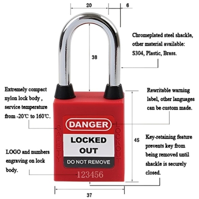Khóa An Toàn Cùm Thép PROLOCKEY P38SDP: Chống Cạy, Chống Bụi & LOTO Công Nghiệp
