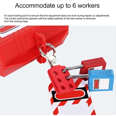 Khóa LOTO nhóm 6 người 25mm PROLOCKEY AH11 với còng nhôm chống tia lửa điện