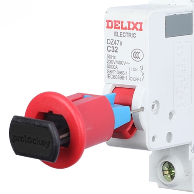 Khóa cầu dao điện thu nhỏ MCB – Chân hướng vào 10mm PROLOCKEY PIS