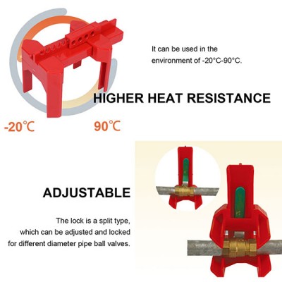 Khóa Van Bi An Toàn Điều Chỉnh Cho Đường Ống 13mm-63mm PROLOCKEY ABVL01