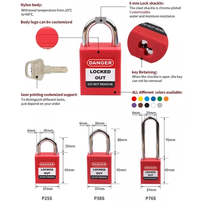 Ổ khóa an toàn cùm thép 25mm thân ABS PROLOCKEY KD-P25S