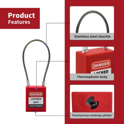 Ổ Khóa LOTO Cáp Siêu Mảnh PC175D1.5 | Thân Nylon, 1.5mm, Khóa Lỗ Hẹp