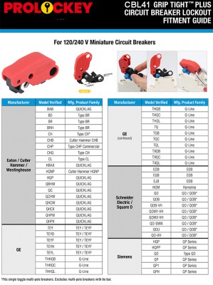 Khóa cầu dao CB đa cực dạng Grip Tight 11mm PROLOCKEY CBL41