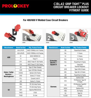 Khóa cầu dao CB đa cực dạng Grip Tight 19mm PROLOCKEY CBL42