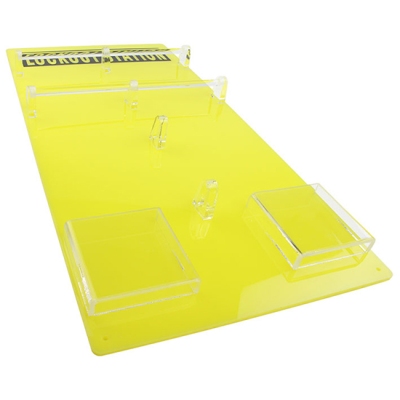 Bảng Treo LOTO Mica 2 thanh treo ổ khóa, 2 móc kẹp và 2 ngăn chứa PROLOCKEY LK13