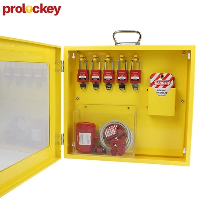 Trạm quản lý khóa LOTO kim loại 5 móc treo và 2 ngăn chứa PROLOCKEY LK42