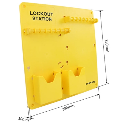 Bảng treo LOTO 16 vị trí treo ổ khóa và 2 ngăn chứa PROLOCKEY LS21