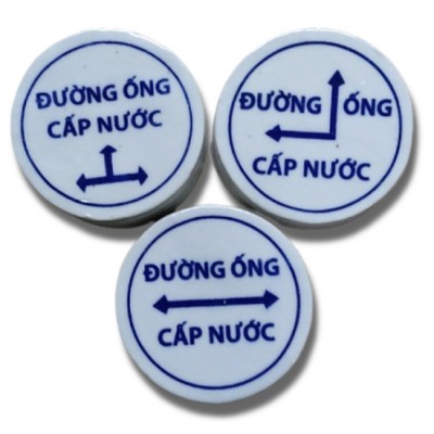 Mốc sứ cảnh báo đường ống cấp nước ngầm