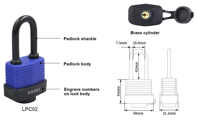 Ổ khóa nhiều lớp chống bụi và nước PROLOCKEY LPC02 1